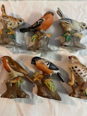 Vintage Collection of 6 Porcelain Bird Figurines